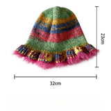 CHILDRENS COLORFUL GRADIENT STRIPED KNITTED HAT_CWAH2058