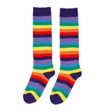 RAINBOW STRIPED MID LENGTH SOCKS KNEE LENGTH SOCKS_CWMS0310
