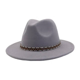 MEN WOMEN RETRO WOOL BLEND FEDORA HAT _CWAH04393