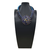 HANDMADE ALUMINUM WIRE FLOWER NECKLACE EARRING SET_CWMM4916