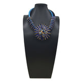 HANDMADE ALUMINUM WIRE FLOWER NECKLACE EARRING SET_CWMM4916