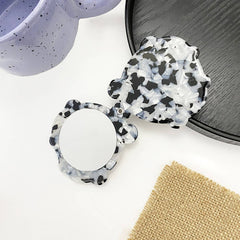Vintage Acetate Geometric Compact Makeup Mirror_Cwmm6396
