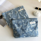 Denim Makeup Bag Large Pillow Handbag Travel Pouch_Cuab00702