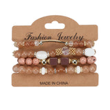 MULTI LAYERED MARBLED BEADED ELASTIC CORD BRACELET_CWAJE2224