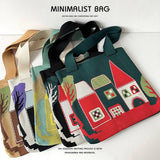 CARTOON CASTLE LARGE CAPACITY KNITTED TOTE BAG_CWAB1513