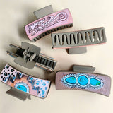 Retro Western Cowboy Faux Leather Hair Claw Clip_Cwaha07437