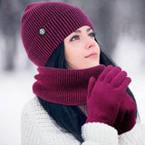 OUTDOOR KNITTED SCARF AND GLOVES THREE PIECE SET_CWMM2796