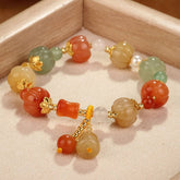 NEW ARTISTIC RETRO NATURAL GOLD JADE BRACELET_CWAJE3970