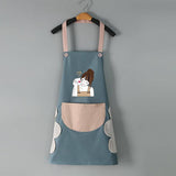 COFFEE GIRL PRINT SUMMER THIN APRON WITH POCKETS_CWMM2047