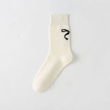 COTTON BOW PRINT CREW SOCKS_CWMS0952