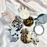 MULTICOLOR ACETATE RABBIT SHAPED MAKEUP MIRROR_CWMM6392