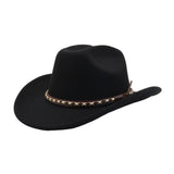 MEN WOMEN ETHNIC WOOL FEDORA JAZZ COWBOY HAT_CWAH04415