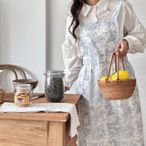 BLUE INK FISHTAIL COTTON LONG APRON_CWMM5793