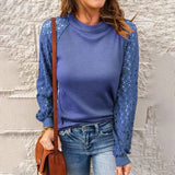 Waffle Grey Patchwork Long Sleeve T-Shirt