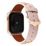 IWATCH9 1IWATCH8 GOLD RIVET GENUINE LEATHER STRAP_CWWW0078