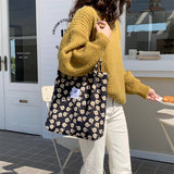 Cwab3899_Corduroy Snap-Button Large-Capacity Shoulder Bag