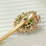 RETRO SIDE EXQUISITE RHINESTONE LEAF HAIR CLIP_CWAHA1225