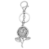 ROSE KEYCHAIN SPARKLING FLOWER KEYRING_CWAJE0957
