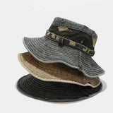 CAMOUFLAGE WIDE BRIM SUN HAT WITH CHIN STRAP_CWAH3827