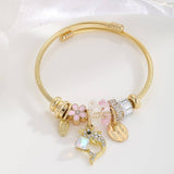 GOLD STAINLESS STEEL DOLPHIN TAIL BRACELET_CWMM8490