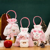 Cwmm9352_New Christmas Pink Plush Christmas Gift Bag