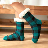 Warm Christmas Plaid Plush Indoor Slippers_Cwms0719