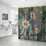 FLOWER WATERPROOF BATHROOM SHOWER CURTAIN_CWMM1798