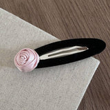 NEW PURE PINK ROSE BOW HAIRPIN_CWAHA4653