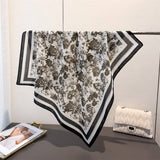 Geometric Herringbone Cotton-Linen Square Scarf_Cwasc03444