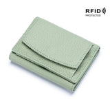 SHORT RFID COIN POCKET WALLET MINI LEATHER WALLET_CWAB3700