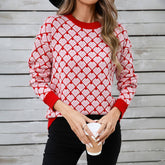 Valentines Day Crew-Neck Pullover Sweater With Heart