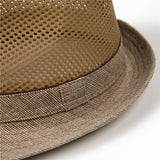 MENS SUMMER SUN PROTECTION MESH STRAW HAT_CWAH1464