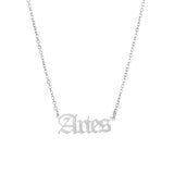 STAINLESS STEEL ZODIAC PENDANT CLAVICLE NECKLACE_CWMM2719