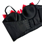 EXQUISITE RHINESTONE TASSEL BOW HERRINGBONE BRA_CWMM4152