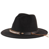 SIMPLE BELT BUCKLE FELT HAT JAZZ HAT_CWAH0751