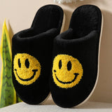 COZY SMILING FACE SLIPPERS FUZZY SLIPPERS WOMEN_CWSHS0249