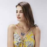 Vintage Multicolor Butterfly Necklace