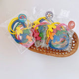 RAINBOW BEAR HEART BOW HAIR TIE_CWAHA1836