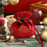 Velvet Apple Gift Bag Xmas Eve Candy Pouch_Cuab00752