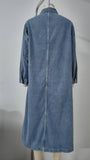 Washed Denim Casual Long Coat Top