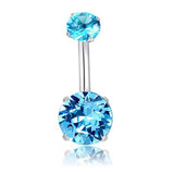 DOUBLE CZ BALL BELLY RING PRONG SET DESIGN_CWMM9189