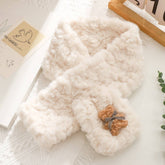 Cute Bear Embossed Warm Plush Scarf_Cwasc1253