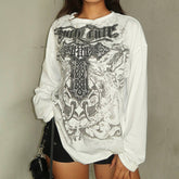 Vintage Loose Long-Sleeved Crew Neck T-Shirt