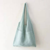 Cwab4568_Hollow Knit Large Capacity Shoulder Tote Bag