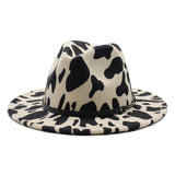 FASHION COW PATTERN WOOLEN HAT JAZZ HAT FELT HAT_CWAH2569