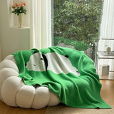 SIMPLE POLAR BEAR KNITTED THROW BLANKET THICKENED_CWMM2380