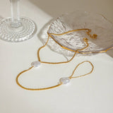 18K GOLD PEARL CHAIN ANKLET RING STAINLESS STEEL_CWAJE4847