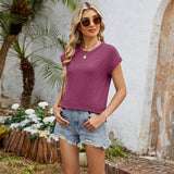 Solid Color Crew Neck Loose Short-Sleeved T-Shirt_Cwtbls1908