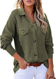 Waffle Knit Jacket Casual Button-Down Shirt