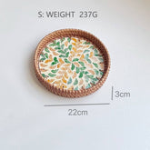 RATTAN COLORFUL SHELL CREATIVE HANDMADE FRUIT PLATE_CWMM4482